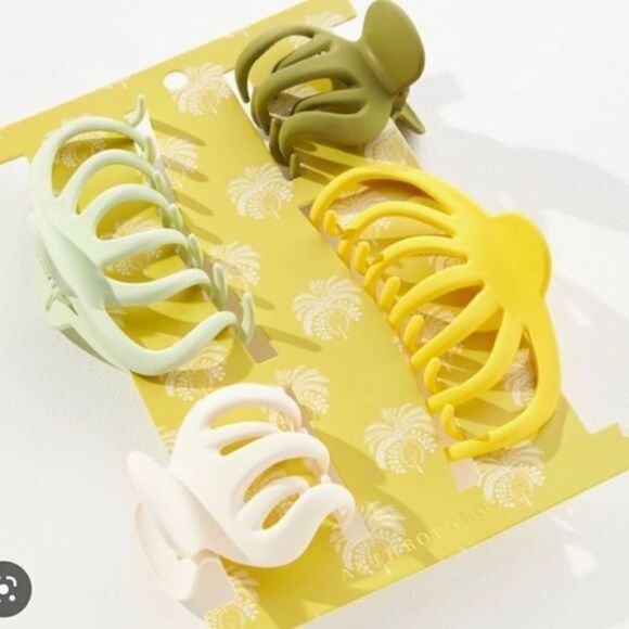 Anthropologie Large Octopus Claw Clips (2) Citron and Green - Picture 1 of 5